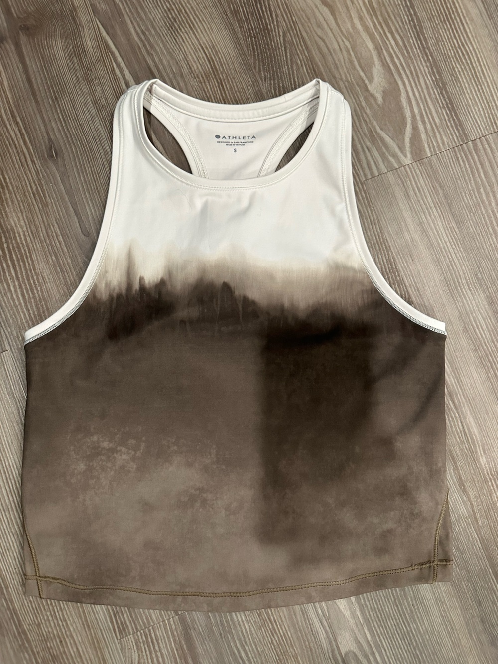Athleta Cream Racerback Sports Tank